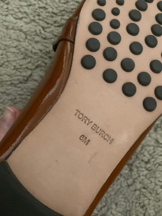 TORY BURCH GEORGIA LOAFER PATENT LEATHER IN TAN CUOIO US SIZE 6 - Picture 6 of 6